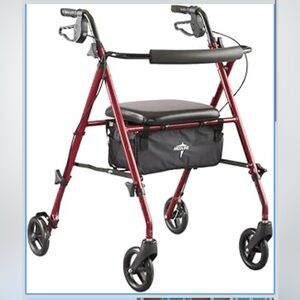 NEW Medline Superlight Folding Aluminum Mobility Rollator Walker, Foldable